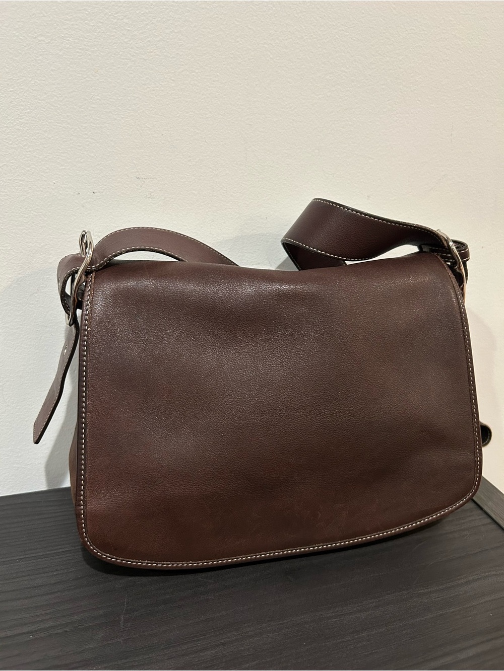 Coach Vintage Legacy dark brown Leather Flap Crossbody Style #9332 - Picture 7 of 15